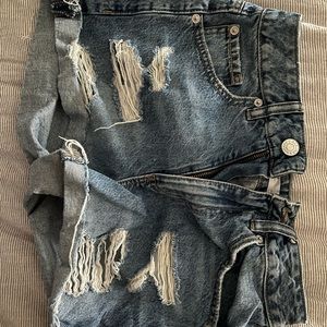 Garage, 0, Dark wash denim, rips